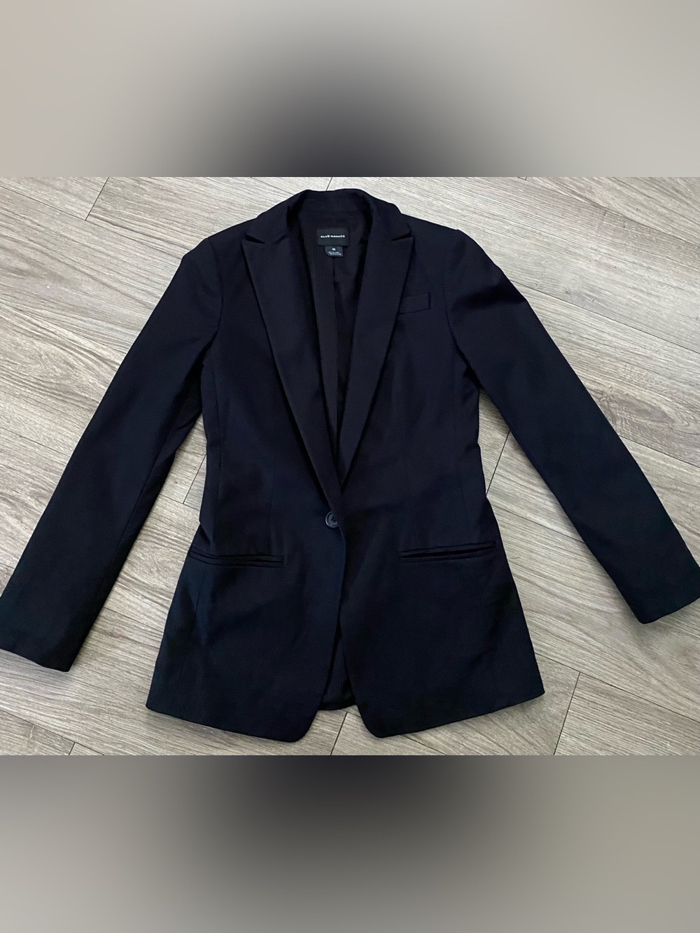 Club Monaco Black Tailored Single-Button Blazer